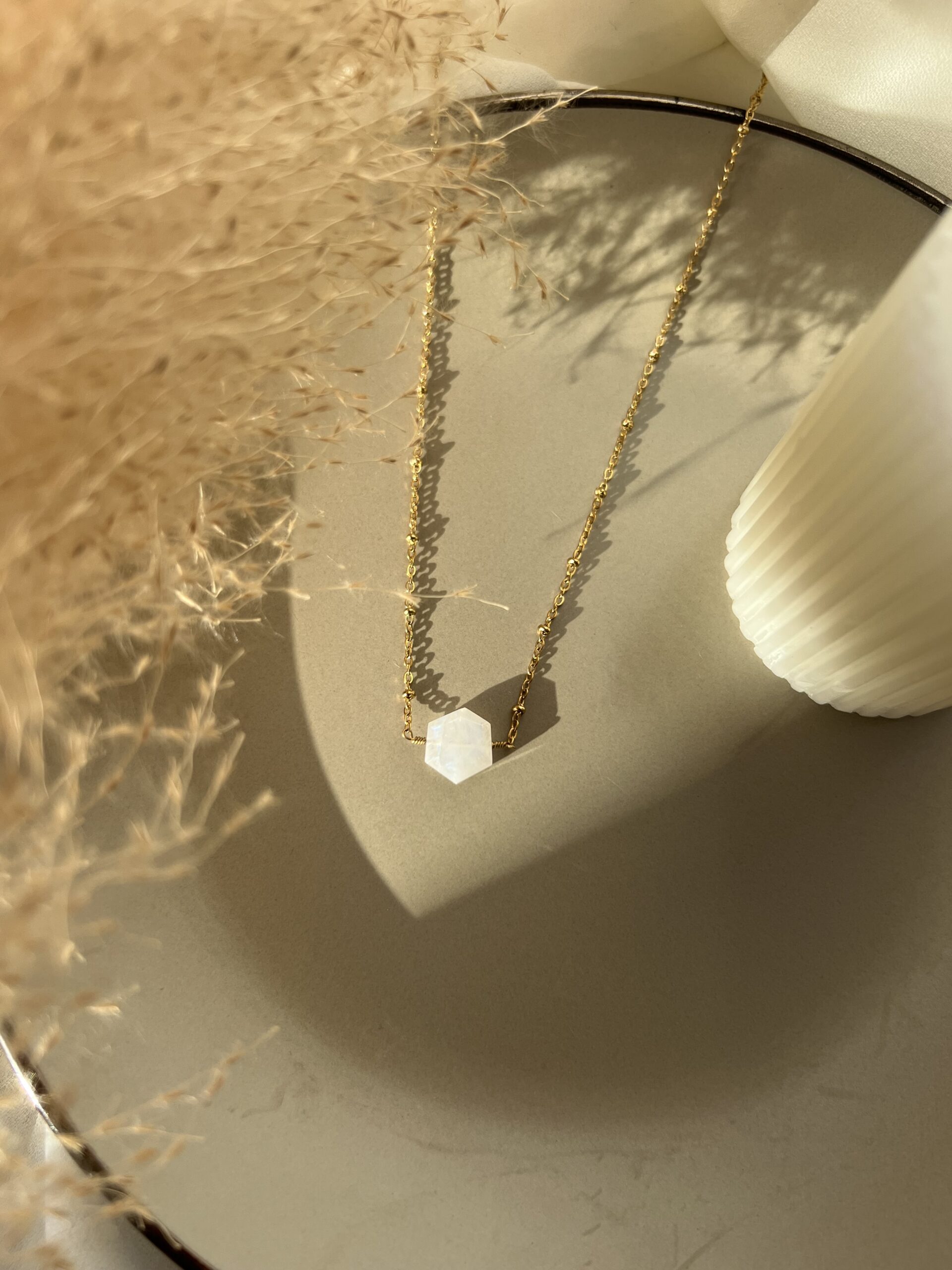 Moonstone Hexagonal Necklace - Image 3