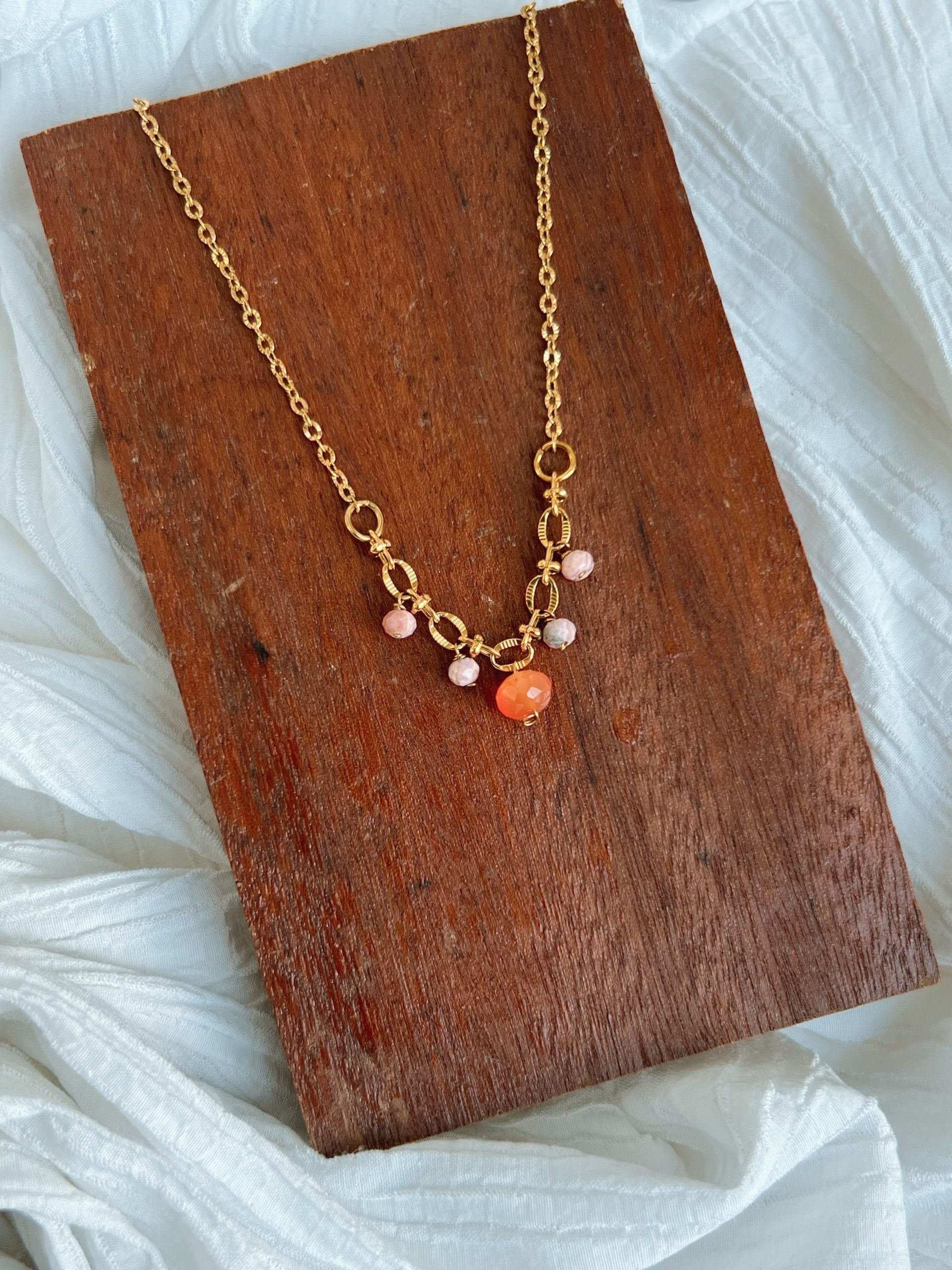 Delia ( Carnelian & Rhodochrosite) Necklace - Image 4