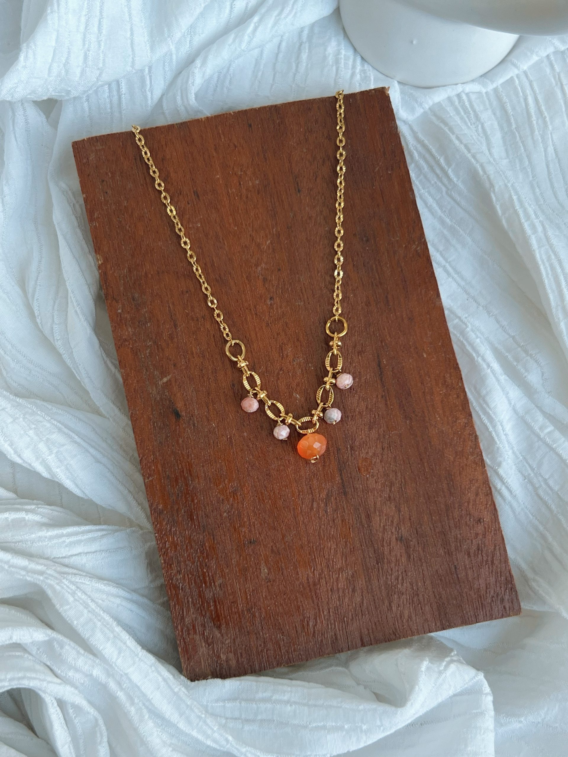 Delia ( Carnelian & Rhodochrosite) Necklace - Image 2