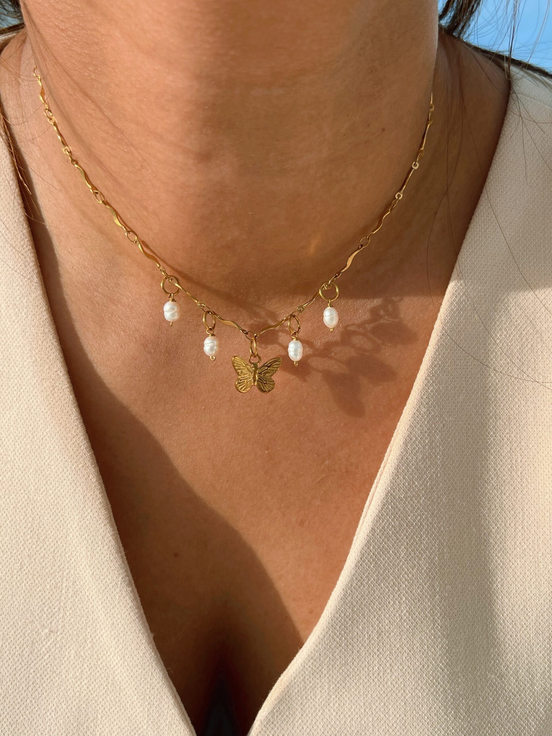 Yara Butterfly Freshwater Necklace - Image 3