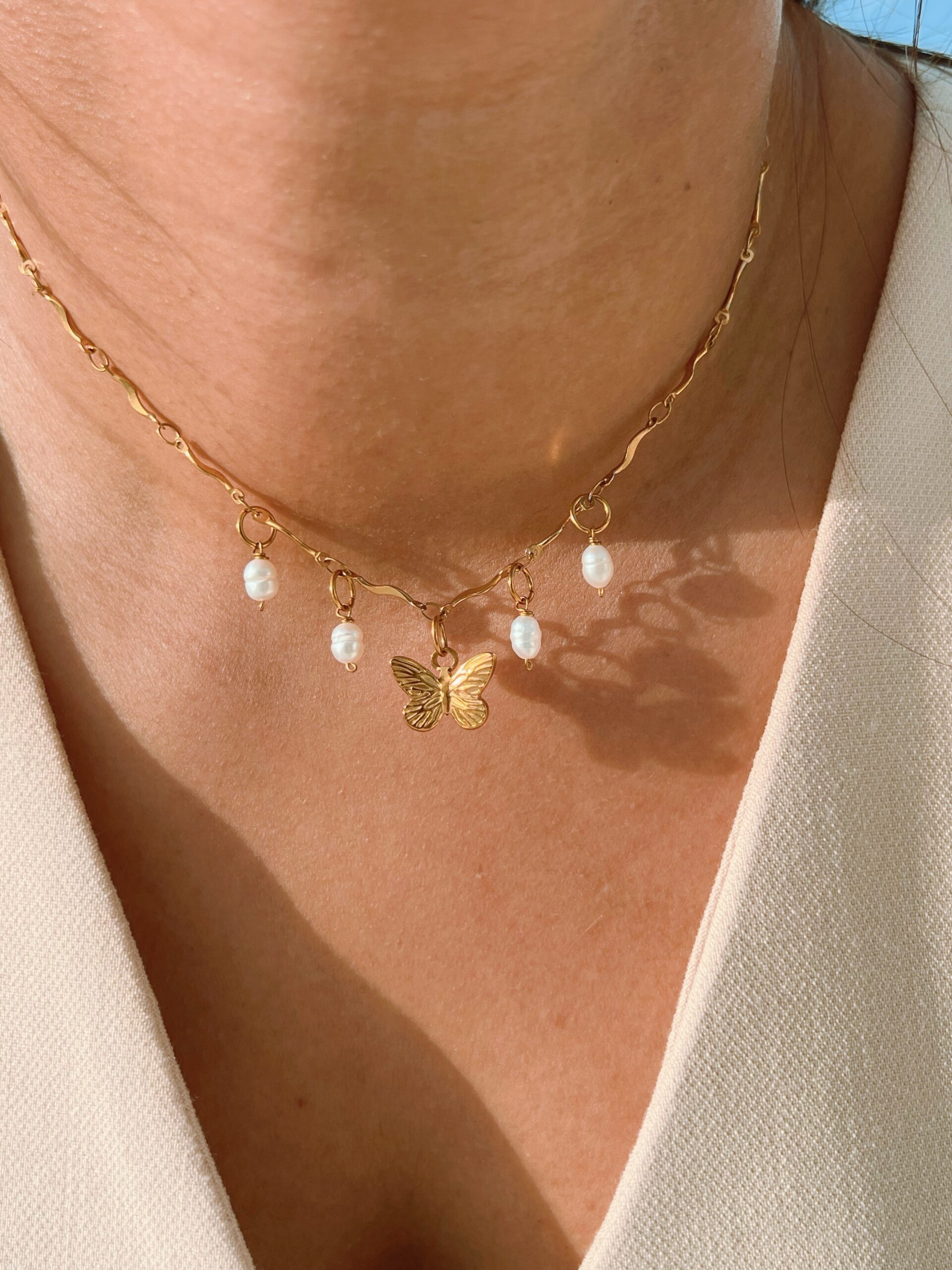 Yara Butterfly Freshwater Necklace - Image 2