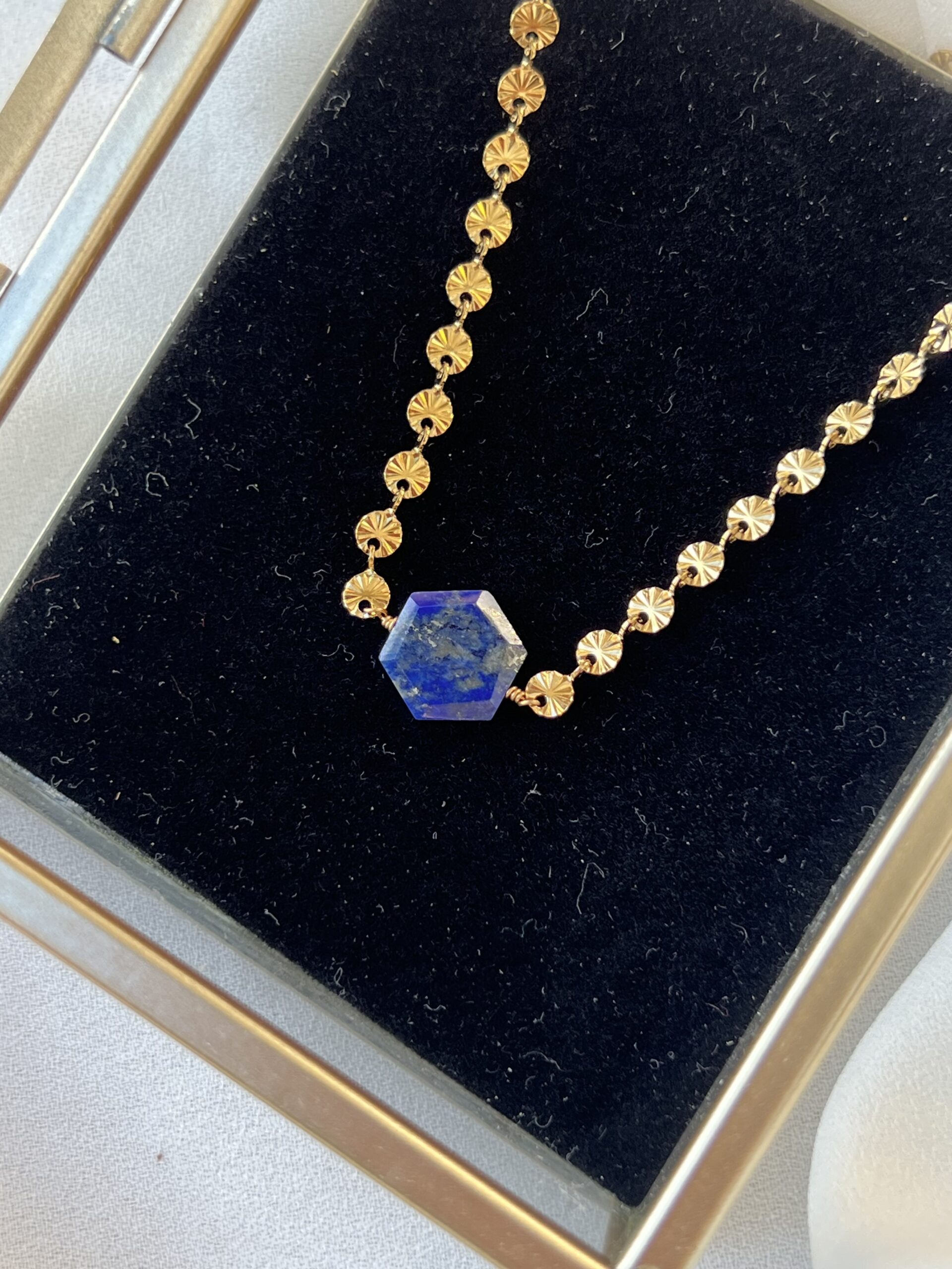 Lapis Lazuli Hexagonal Necklace - Image 2