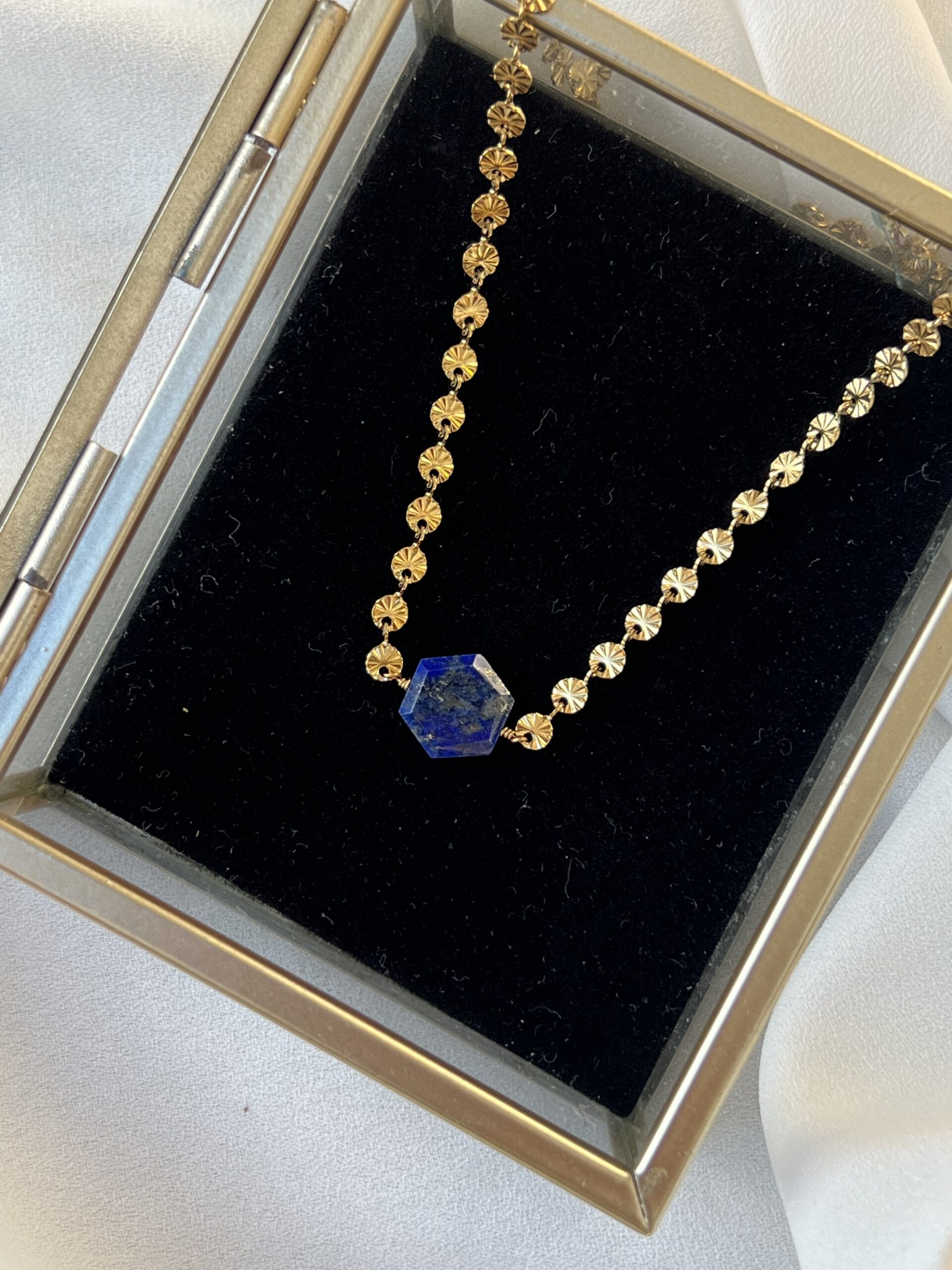 Lapis Lazuli Hexagonal Necklace