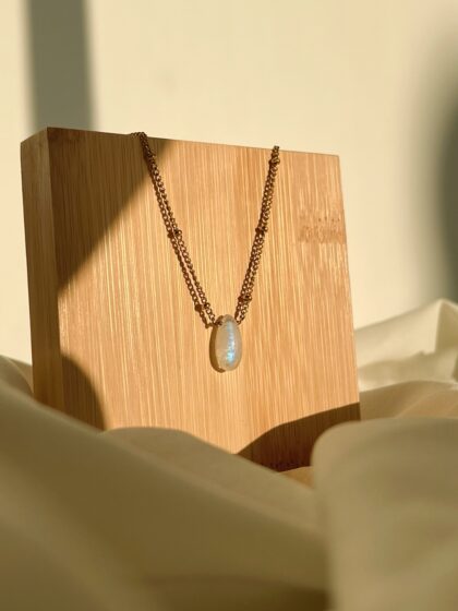 Moonstone Teardrop Necklace