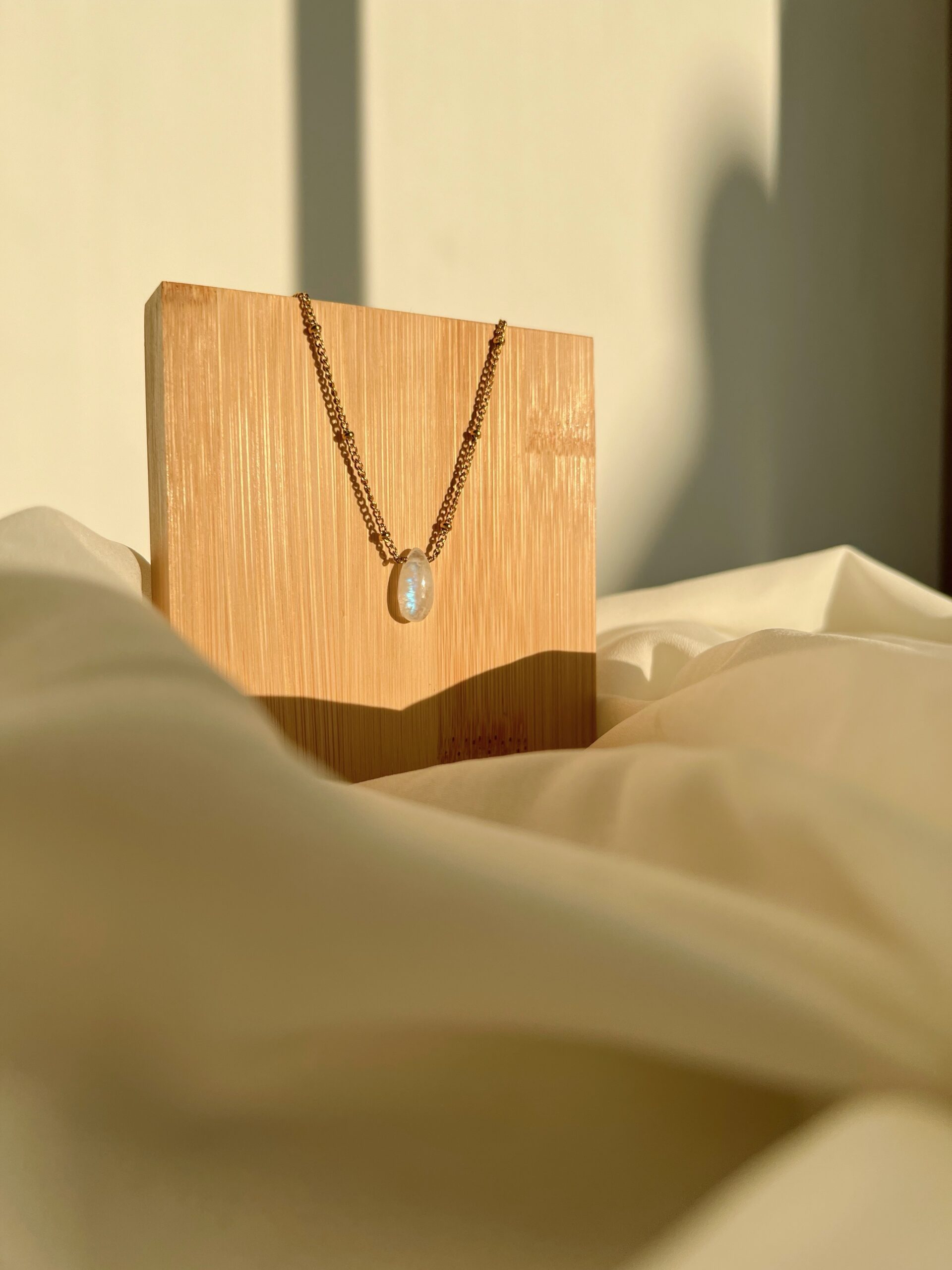 Moonstone Teardrop Necklace - Image 4