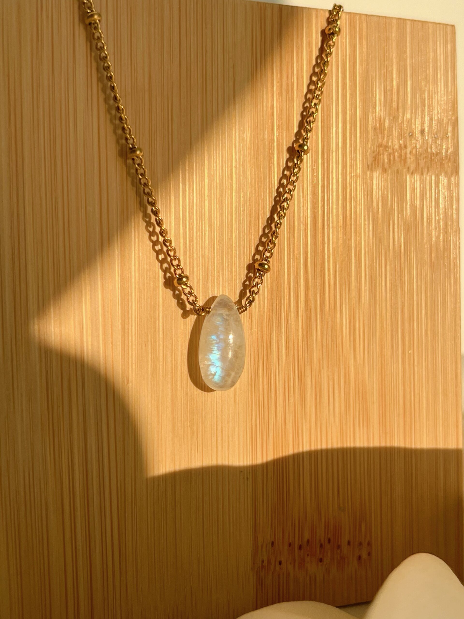 Moonstone Teardrop Necklace - Image 2