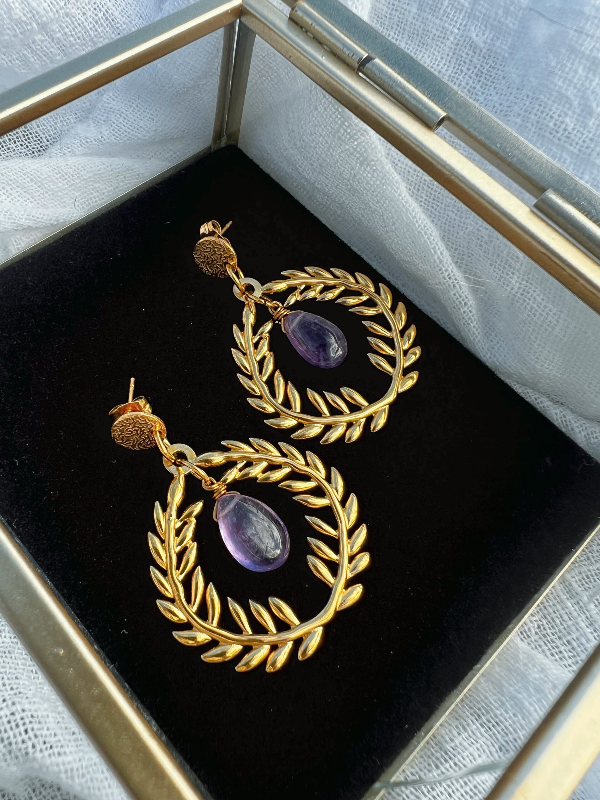 Vaima Amethyst Earrings - Image 2