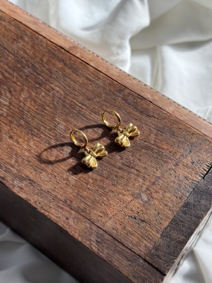 Golden Bow Hoops